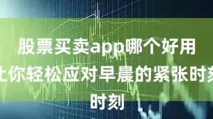股票买卖app哪个好用让你轻松应对早晨的紧张时刻